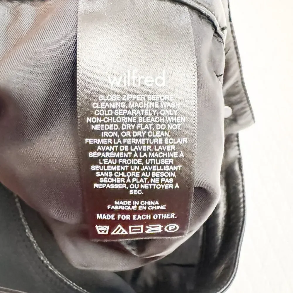 Wilfred by Aritzia Black Faux Leather Black Pants Size 0